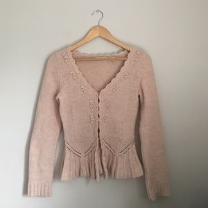 Anthropologie Sleeping On Snow Peplum Cardigan